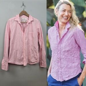 Frank & Eileen Barry Tailored Button Up Shirt Signature Crinkle 2 Ply Cotton S